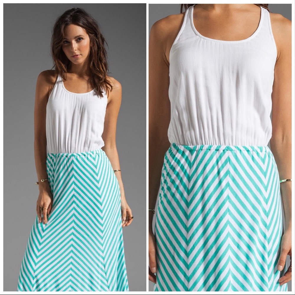 Ella Moss | Lila Stripe Skirt Maxi in Jade - Picture 2 of 8